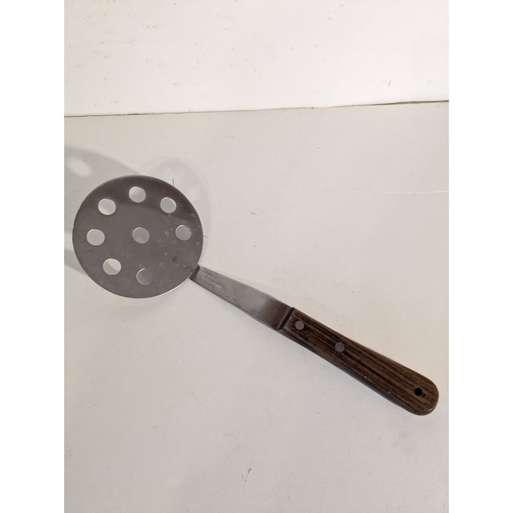 Vernco Stainless Steel 12” Slotted Spatula Pancake Wood Handle Japan